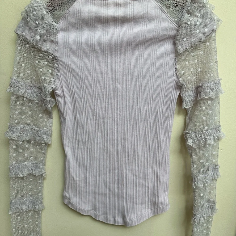 NWT Free People Lace Sleeve Women's Top